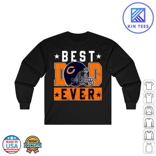Father’s Day Football Shirt Best Dad Ever Cool Chicago Bear Dad Football Father’s Day Gifts Long Sleeve