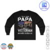 Mens I'm A Dad Papa And USA Veteran Shirt Papa Father's Day Long Sleeve