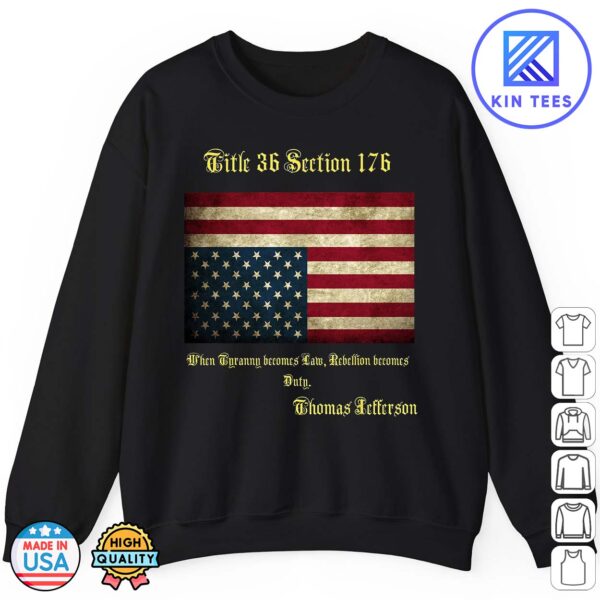 American Flag Distress Upside Down Thomas Jefferson Patriot Sweatshirt