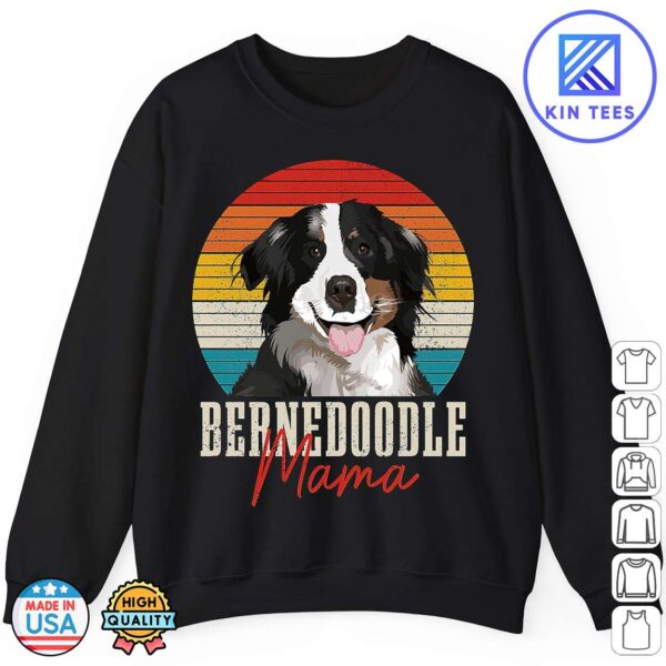 Bernedoodle Mama Dog Owner Vintage Retro Bernedoodle Mom Sweatshirt